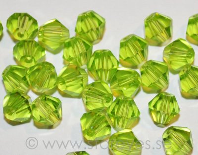 Bicone facetterade kristaller 6mm - Apple Green