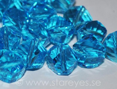 Helix-facetterade kristaller 10mm, Aquamarine