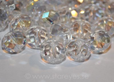 Facetterade kristall-rondeller 10x7mm - Crystal AB